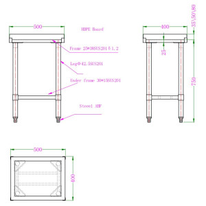 Polyethylen-Schneideblock - 50 mm - CombiSteel