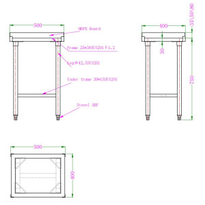 Polyethylen-Schneideblock 80mm - CombiSteel