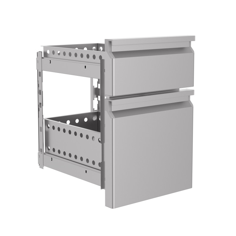 2-Drawer Block for Refrigerated Table - Efficient Storage Solution