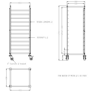 Abräumwagen mit Tabletts - GN 2/1 - CombiSteel