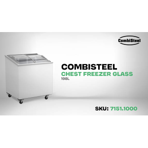 198 L Glass Chest Freezer CombiSteel Professional