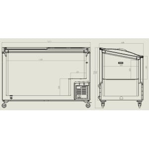 Gefriertruhe mit Glasdeckel - 397 L - CombiSteel