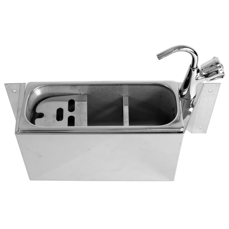 Ice Cream Spoon Sink with Faucet, Water Connection and Drain Hose - CombiSteel