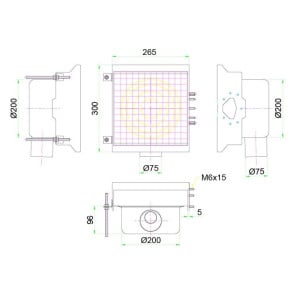 Floor Drain - 300 x 265 mm - 1 Outlet - CombiSteel