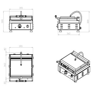 Grill Panini Simple - Plaques Rainurées - CombiSteel