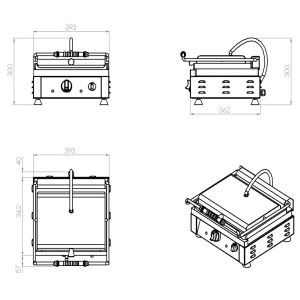 Grill Panini Simple - Plaques Lisses et Rainurées - CombiSteel