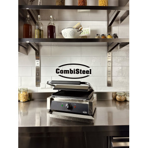 Grill Panini Simple Contact - Grooved Plates - CombiSteel