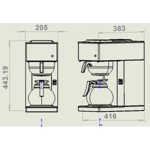 Coffee Machine with 1 Carafe - 1.8 L - CombiSteel