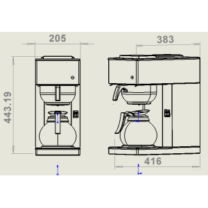 Kaffeemaschine mit 1 Kanne - 1,8 L - CombiSteel