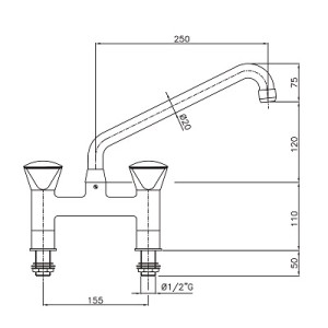 Robinet Bi-Trou CombiSteel - Mélangeur Cuisine robuste