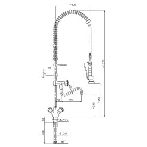 Douchette Vaisselle Monotrou robuste et efficace - CombiSteel.