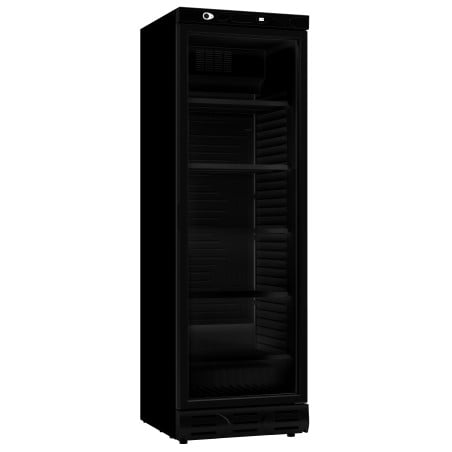 Black Glass Door Beverage Refrigerated Cabinet - 382 L