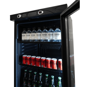 Black Glass Door Beverage Refrigerated Cabinet - 382 L