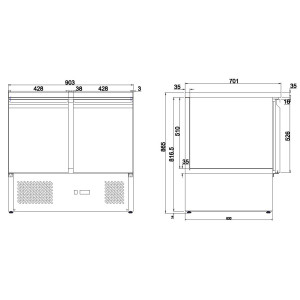 Positive Kühltisch 2 Türen - 257 L - CombiSteel