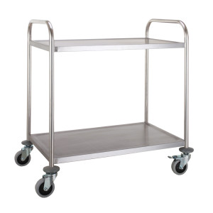 Stainless Steel Detachable Trolley with 2 Levels - Versatile for Professional Kitchen