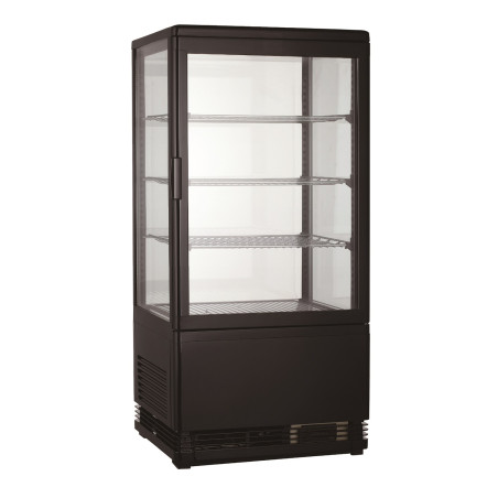 Black Refrigerated Display Case - 78L - CombiSteel, 4 Glass Sides