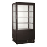 Black Refrigerated Display Case - 78L - CombiSteel, 4 Glass Sides