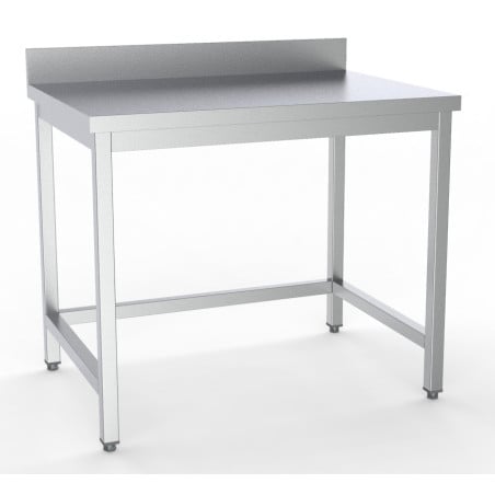 Table Inox avec Dosseret - Grande table professionnelle inox durable