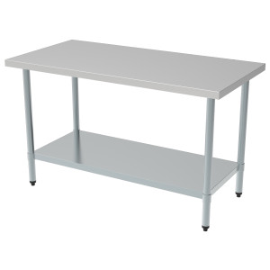 Stainless Steel Table with Shelf - Dimensions L 1700 x D 600 mm - Combisteel