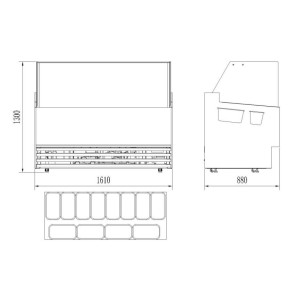 Borneo Ice Cream Display Case - 12 x 5 L - CombiSteel