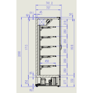 Marco 3-Door Wall Refrigerated Display Case 1939 L CombiSteel - Optimal Fresh Storage