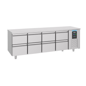 Positive refrigerated table CombiSteel - 632 L, 8 drawers & GN 1/1