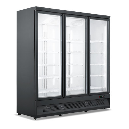 Black Negative Refrigerated Display Case - 1450 L - 3 Glass Doors CombiSteel