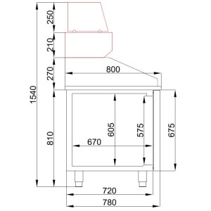 Meuble à Pizza 2 Portes 5 Tiroirs - Acier Inoxydable CombiSteel