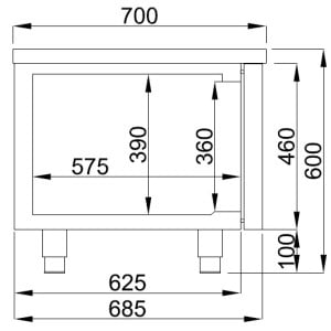 Positive Kühltisch GN 1/1 360 L - 4 Schubladen - Edelstahl