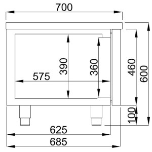 Positive Refrigerated Table GN 1/1 360 L - 4 Drawers - Stainless Steel