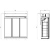 Negative Edelstahl-Kühlvitrine - 3 Glastüren - 1480 L CombiSteel - Tiefkühlprodukte & Eis optimal.