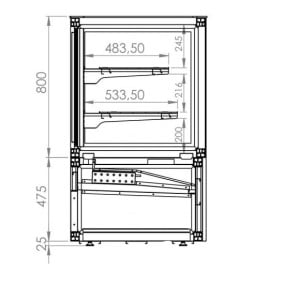 Vitrine Réfrigérée Positive CombiSteel - 450L Eco-R290