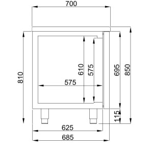 Negativer Kühltisch mit 2 Türen - 281 L - CombiSteel