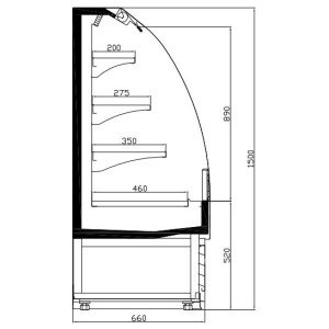 Kühlschrank Vitrine CombiSteel - 440 L Schwarz mit LED