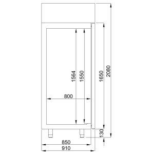 Negativer Edelstahl-Konditoreischrank 850 L CombiSteel - Geräumige Kapazität & Belüftete Kühlung