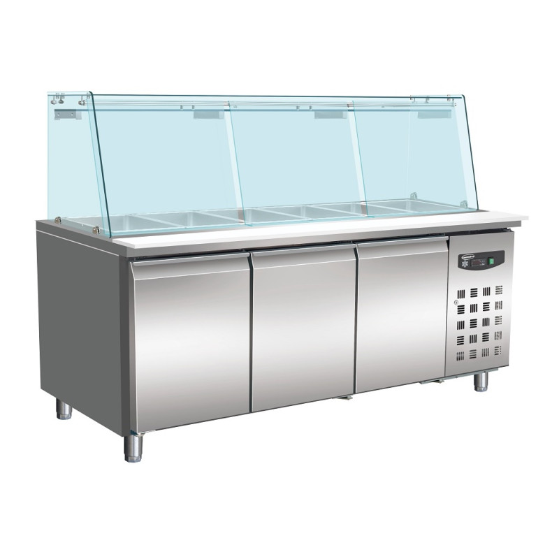 3-Door Saladette - 5 GN 1/1 Containers - 456 L - CombiSteel 3-Door Saladette - 5 GN 1/1 Containers - 456 L - CombiSteel