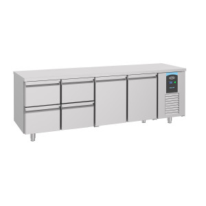 Positive Kühltisch mit 2 Türen und 4 Schubladen - 632 L - CombiSteel