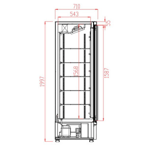 Positive Kühlschrankvitrine aus Edelstahl - 3 Glastüren - 1530 L - CombiSteel