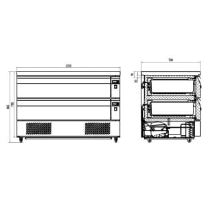 Positive/Negative Refrigerated Base - 6 GN 1/1 - 265L - CombiSteel