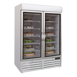 Negativer Kühlschrank mit 2 Glastüren - 1079 L - CombiSteel