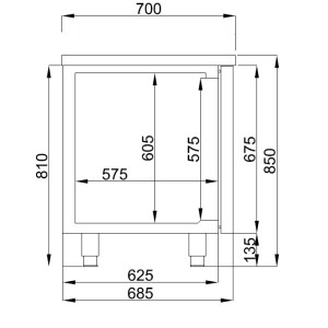 Positive Kühltisch GN 1/1 mit 3 Türen und 1 Schublade - 474 L - CombiSteel