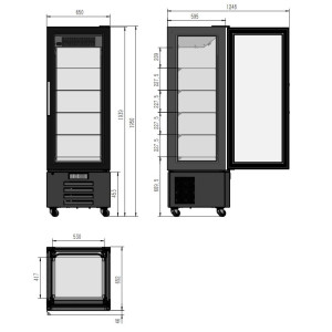 Vitrine Réfrigérée Pâtissière 400L - CombiSteel Effet Noir