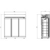 Positive Refrigerated Display Case with 3 Glass Doors - 1530 L - CombiSteel