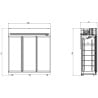 Refrigerated Display Case with 3 Glass Doors 1530 L - CombiSteel