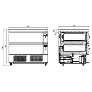 Positive/Negative Refrigerated Base - 179 L - 4 GN 1/1 in Stainless Steel