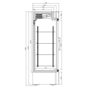 Negativer Kühlschrank mit Glastür - 412 L - CombiSteel