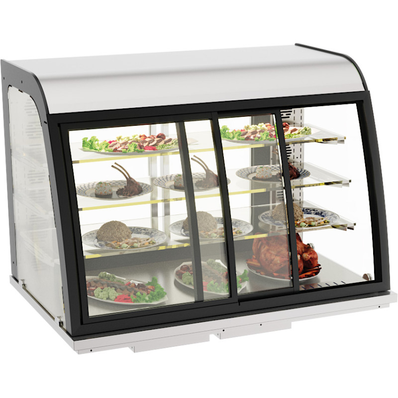 Drop-In Heated Display Case with Sliding Doors - 140L - CombiSteel: Effective hot holding for a variety of dishes