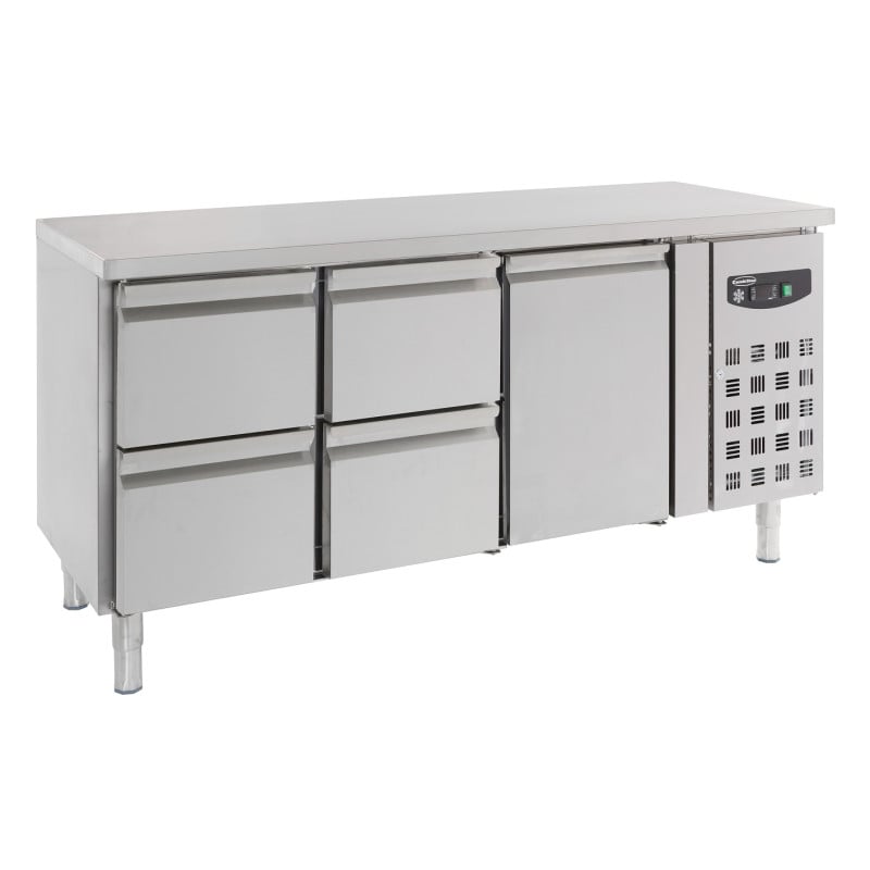 Positive Refrigerated Table GN 1/1 with 1 Door and 4 Drawers - 417 L - CombiSteel Positive Refrigerated Table GN 1/1 with 1 Door and 4 Drawers - 417 L - CombiSteel