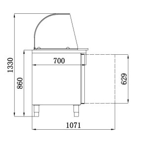 Kühlvitrine mit 2 Türen - GN 1/1 CombiSteel aus Edelstahl