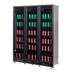 Professional refrigerated display case with 3 glass doors - CombiSteel 1200L